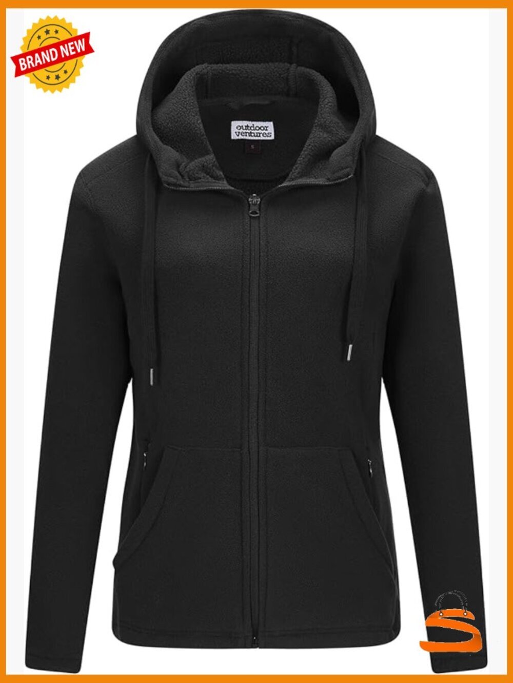 Full Zip Hooded Fleece Jacket with 6 Pockets Soft Warm Polar Fleece